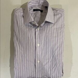 John Varvatos Men's Purple Striped Dress Shirt